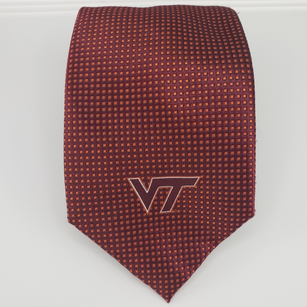 Virgina Tech Orange and Maroon  tie. 100% polyester - Picture 2 of 5